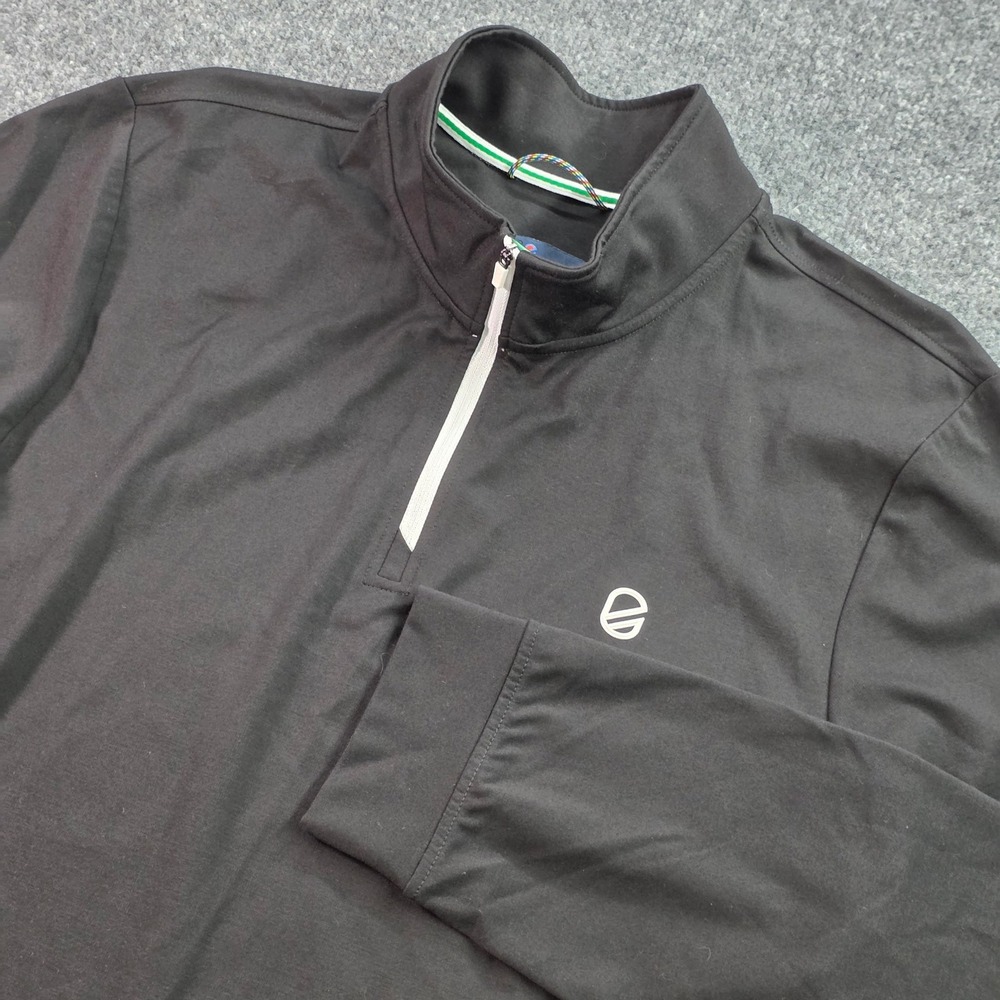 Extracurricular Avery Mock Neck 1/4 Zip Pullover Golf Shirt XL Jet Black Men NEW